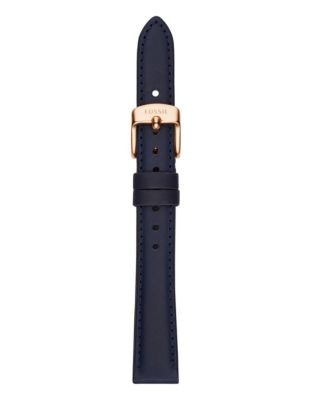 Fossil Navy Slim Leather Watch Strap - BLUE