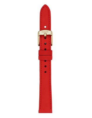 Fossil Red Slim Leather Watch Strap - RED