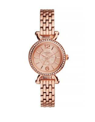 Fossil Georgia Crystal Rose Goldtone Stainless Steel Bracelet Watch - ROSE GOLD