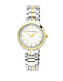 Anne Klein Round two tone case and band with a silver dial - TWO TONE