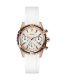 Guess Ladies Chronograph Silicone Watch W0562L1 - WHITE