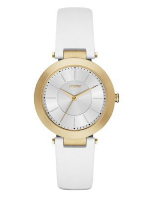 Dkny Womens Stanhope White Leather Watch NY2295 - WHITE
