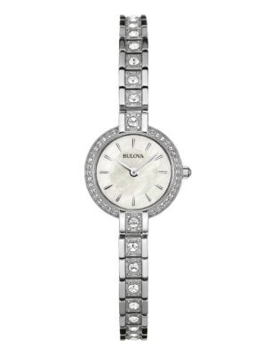 Bulova Womens Analog Crystal Collection Watch 96L209 - SILVER