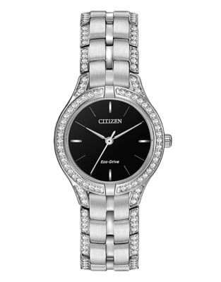 Citizen Womens Analog Silhouette Crystal Watch FE2060-53E - SILVER