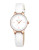 Anne Klein Rose Gold Tone White Leather Strap Ladies Watch AK-2032RGWT - WHITE