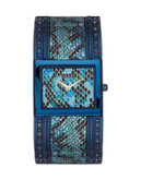 Guess Fantasy Blue Stainless Steel Cuff Watch - BLUE