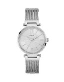Guess Analog Silvertone Stainless Steel Watch - SILVER