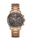 Guess Latitude Rose Gold and Gunmetal Stainless Steel Bracelet Watch - ROSEGOLD