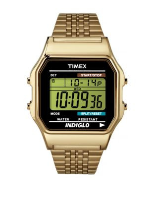Timex Unisex 80 Stainless Steel Digital Watch - GOLD
