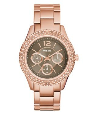 Fossil Pave Stainless Steel Multifunction Watch - ROSE GOLD