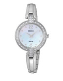 Seiko Solar Crystal Mother-of-Pearl Analog Watch - SILVER