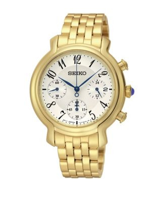 Seiko Chronograph Gold-Plated Watch - GOLD