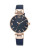 Anne Klein Large Rose Goldtone Leather Strap Watch - NAVY