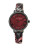 Anne Klein Black-Tone Python Embossed Leather Strap Watch - BLACK