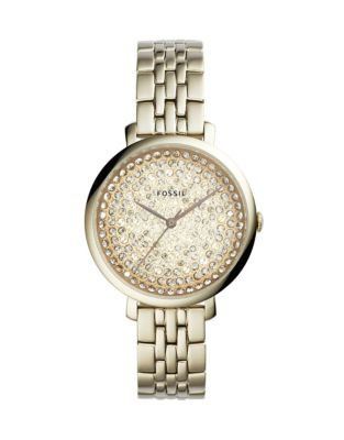 Fossil Pave Dial Stainless Steel Watch - GOLD