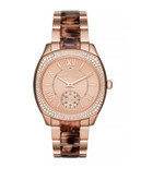 Michael Kors Bryn Pave and Tortoise Acetate Watch - ROSE GOLD