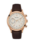 Bulova Classic Goldtone Stainless Steel Leather Chronograph Watch - ROSE GOLD