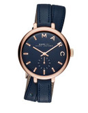 Marc By Marc Jacobs Sally Double Wrap Leather Watch - BLUE