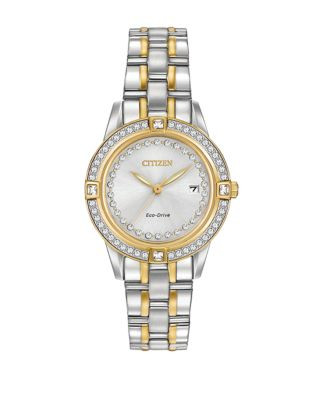 Citizen Silhouette Crystal Stainless Steel Bracelet Watch - TWO TONE