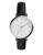 Fossil Etched Stainless Steel Leather Strap Watch - BLACK