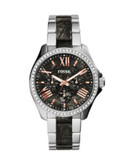 Fossil Pave Multifunction Stainless Steel Acetate Watch - TWO TONE