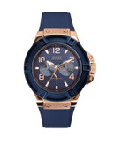 Guess Blue and Rose Goldtone Watch - BLUE