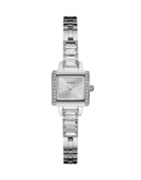 Guess Stainless Steel Square Case Pave Crystal Bracelet Watch - SILVER