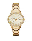 Michael Kors Whitley Pave Goldtone Stainless Steel Analog Watch - GOLD
