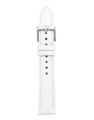 Fossil White Leather Watch Strap - WHITE