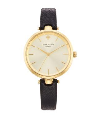 Kate Spade New York Holland Goldtone and Leather Watch - BLACK