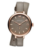 Marc By Marc Jacobs Sally Double Wrap Leather Watch - GREY