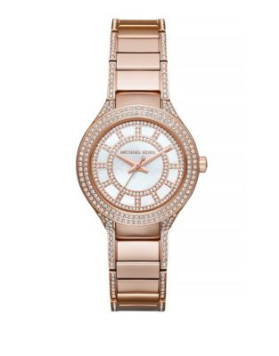 Michael Kors Mini Kerry Pavé Rose Goldtone Stainless Steel Bracelet Watch - ROSE GOLD