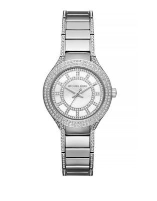 Michael Kors Mini Kerry Pavé Stainless Steel Bracelet Watch - SILVER