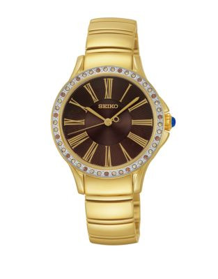 Seiko Gold-Plated and Crystal Watch - GOLD