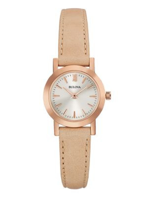 Bulova Womens Analog Classic Collection Watch 97L148 - ROSE GOLD/BEIGE