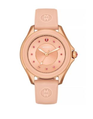 Michele Cape Topaz Pink Silicone Watch - PINK