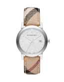 Burberry The City Analog Check Watch - SILVER