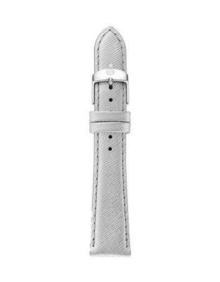 Michele Leather Watch Strap - SILVER
