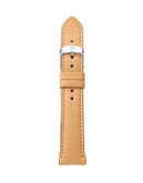 Michele Leather Watch Strap - BEIGE