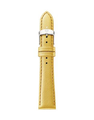 Michele Leather Watch Strap - YELLOW - 18MM