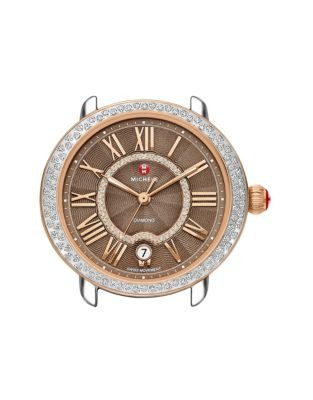 Michele Serein 16 18K Rose Gold Diamond-Encrusted Watch Head - BEIGE