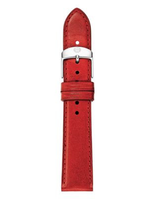 Michele Womens Calfskin Leather Strap MS18AA270600 - RED