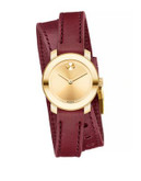 Movado Bold Goldtone Stainless Steel Bold Leather Wrap Watch - GOLD