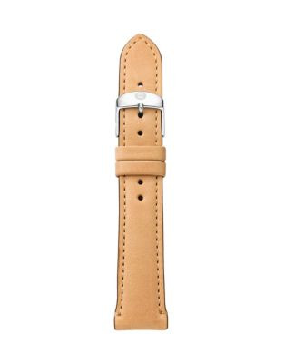 Michele Leather Watch Strap - BROWN