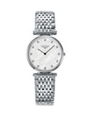 Longines Mother-of-Pearl Stainless Steel Diamond-Marker Analog Watch - SILVER