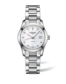 Longines Analog Conquest Classic Stainless Steel Watch - SILVER