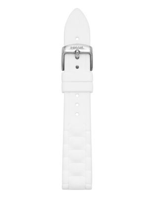 Fossil Medium White Silicone Watch Strap - WHITE