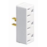 Plug in Triplex Outlet  Adapter, White