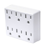 Duplex-to-Six Plug-In Adapter, White