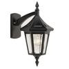 Elegant, Downlight Wall Mount, Clear Glass Panels with Beveled Edges, Black